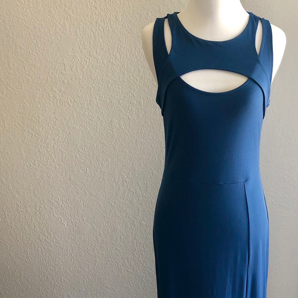 NWT BCBG Ocean Blue Maxi with Cut-Out, Front Slit